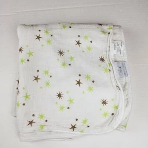 Aden + Anais cotton muslin wrap baby boy girl green brown stars Blanket - Picture 1 of 3