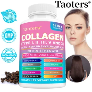 Collagen 64,000MCG capsules nourish skin + repair joints Types I, II, III, V & X - Picture 1 of 12