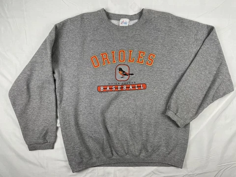 Vintage Majestic Sweater Pullover Mens L Made in USA MLB 2001 Baltimore Orioles Cover