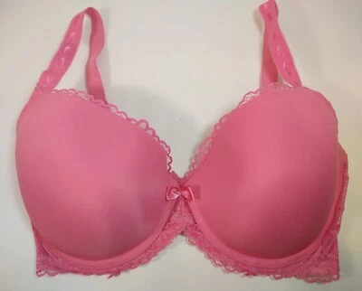 Sujetador rosa push up con aros de encaje sensacional Lily of France para mujer talla 38DD  Foto 1 de 4