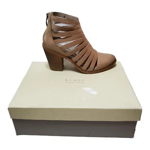 Hinge Dresden Caged Leather Ankle Bootie Tan Women's Size 9.5 M - NEW - READ - Picture 1 of 12