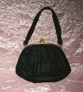 Vintage MM Geldbörse Morris Moskowitz schwarz Samt Abendtasche Münzbörse 50er - Bild 1 von 11