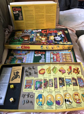 The Simpsons Clue Board Game 2000 Homer, Bart, Crusty, Marge Simpson Complete - Image 1 of 4