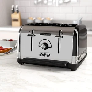 Morphy Richards 240331 Venture Retro 4 Slice Toaster - Black - Picture 1 of 6