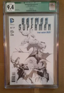 BATMAN SUPERMAN 4 CGC 9.4 1:100 VARIANT SIGNED JAE LEE GREG PAK - Picture 1 of 3