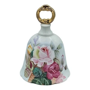 VTG  BELL The Danbury Mint Hand Painted Roses Fine China, Made in Japan Floral - Picture 1 of 4