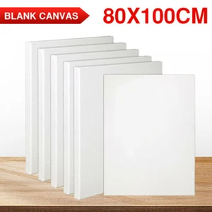 5x Artist Canvas Blank Stretched 80X100CM Art Large White Range Oil Acrylic Wood - Picture 1 of 8