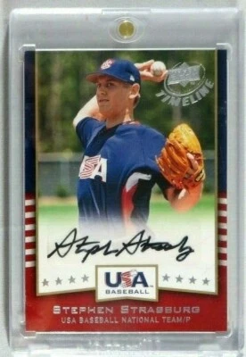 STEPHEN STRASBURG RC 2008 UPPER DECK TIMELINE SIGNED AUTOGRAPH ROOKIE CARD AUTO - Image 1 of 2