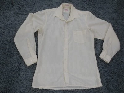 Camisa De Colección John Henry Para Hombres 15.5 Crema Brillante Rayas Ligera Ajustada EE. UU. Foto 1 de 4