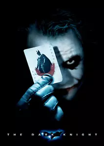 THE DARK KNIGHT JOKER holding the Playing card of BATMAN MOVIE POSTER 24x40 - Picture 1 of 1