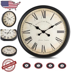 20-Inch Decorative Wall Clock - Elegant Quartz with Roman Numerals for Any Room - Picture 1 of 8