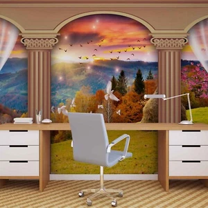 Fotomural no tejido papel pintado murales 3D novela europea montañas paisaje 1120 - Imagen 1 de 5