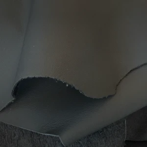 FULL GRAIN LEATHER UPHOLSTERY SCRAP 22.5OZ BLACK REMNANT GENUINE CRAFT ART HOBBY - Picture 1 of 22