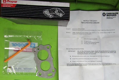 Kit de reparación de retiro de emisiones Mopar 1986 Plymouth Dodge Colt con 1,5 litros p/n C3940394 Foto 1 de 3