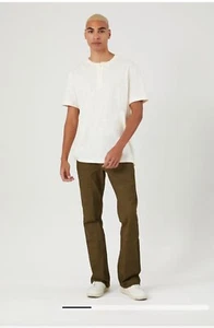 Forever 21 Mens Twill Mid-Rise Flare Olive Pants Size 31 - Picture 1 of 3