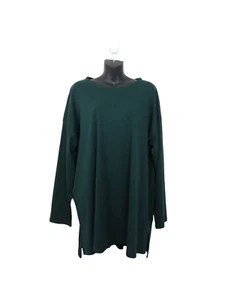 J Jill size XL Shirt Top Green Simply Supima Cotton Crew Neck Tunic Long Sleeve - Picture 1 of 6