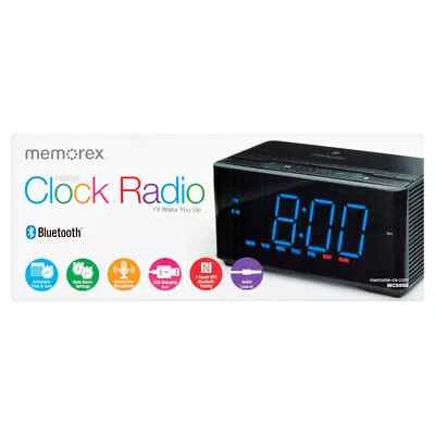 Memorex InteliSet Bluetooth Alarm Clock Radio Black (MC5550). - Image 1 of 4
