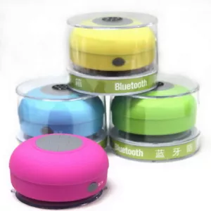 Pink SubWoofer Wireless Bluetooth Waterproof Shower Speaker + Mic Suction Cup K8 - Picture 1 of 11