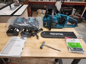 New Makita LXT Lithium‑Ion Brushless 14" Chain Saw Kit w/Batteries & Charger