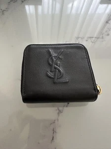 YSL Black Leather Bifold Wallet Yves Saint Laurent Used Only - Picture 1 of 9