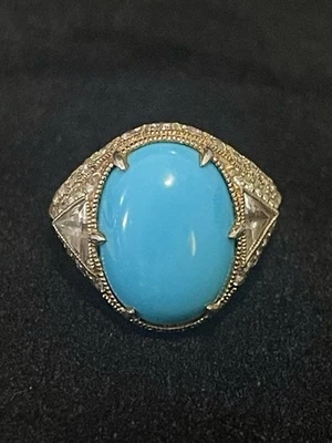 Judith Ripka Sleeping Beauty sterling silver with gold accents SIZE 10 - Image 1 of 4