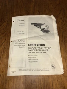 Lijadora Pulidora Sears Modelo 315.11580 Manual del Propietario - Imagen 1 de 2