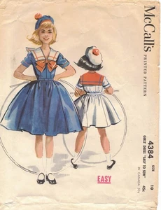 4384 McCall's Easy" to Sew Girls 1957 Dress Sewing Pattern UC FF - Picture 1 of 2