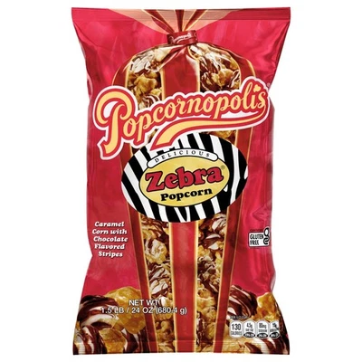 Palomitas de maíz Popcornopolis Zebra, 24 oz Foto 1 de 3