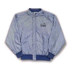 Vintage 1980s CHEMISE LACOSTE Blue Stripes Unisex Jacket - France - Picture 1 of 5