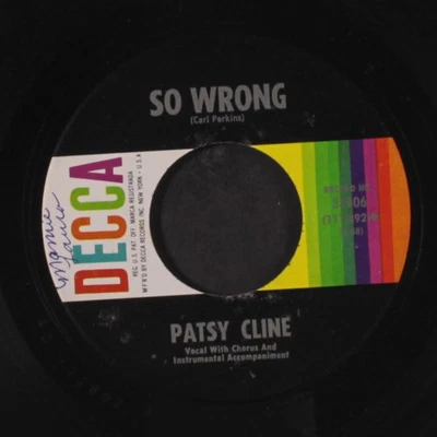 PATSY CLINE: so wrong / you're stronger than me DECCA 7" Single 45 RPM - Image 1 of 2