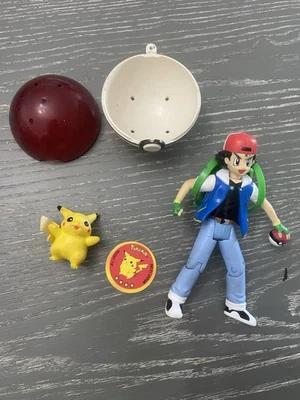 Pokemon Ash & Pikachu Deluxe Trainers Figure Set 2000 Hasbro - Image 1 of 4