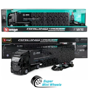 Bburago 1:43 Mercedes-Benz Actros Gigaspace & F1W15 #63 Russell – Racing Hauler - Picture 1 of 9