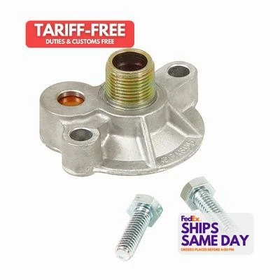 Mr Gasket 1272, One Natural Aluminum Oil Filter Adapter Chevy V8 Fits 68-86  - Image 1 of 4