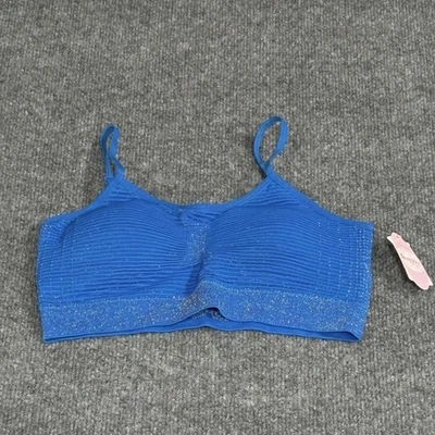Sujetador Anémona Mujer Talla Única Azul Brillo Acolchado Inalámbrico Sin Costuras Bralette Nuevo Foto 1 de 4