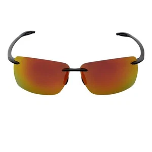 MAUI - randlose TR90 dünne Sport-Sonnenbrille mit Seitenschutz schwarz orange verspiegelt polarisiert - Bild 1 von 8