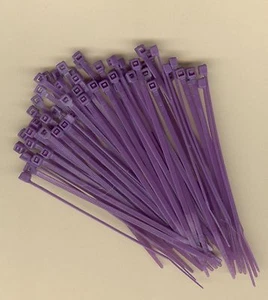 100 4" Zoll lang 18# Pfund LILA Nylon Kabelbinder Reißverschluss Ty Wraps HERGESTELLT IN DEN USA - Bild 1 von 1