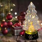 Glowing Glass CHRistmas Decor With LED Statue Tabletop