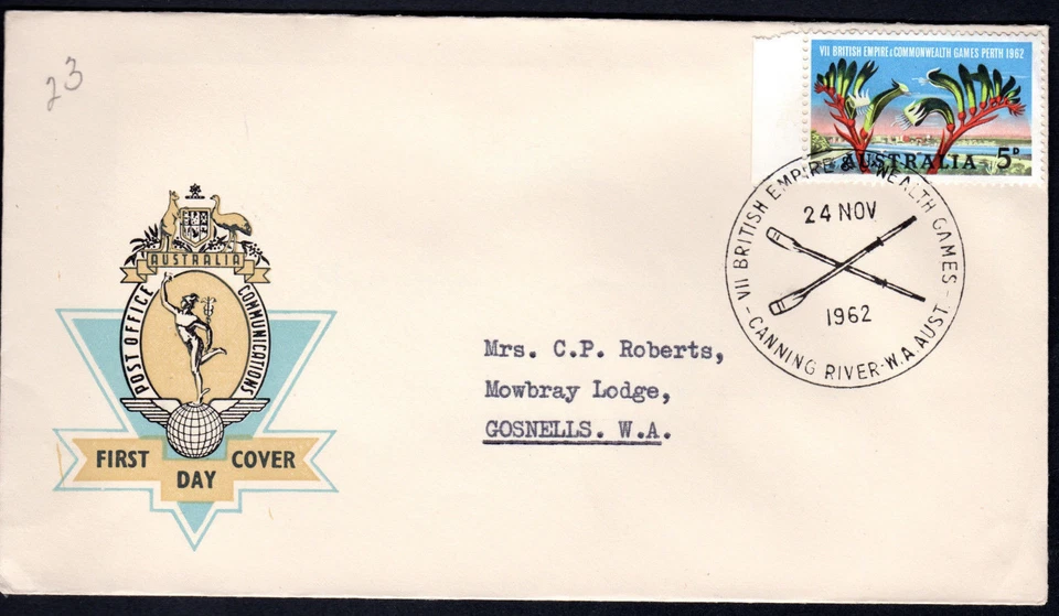 DEPORTE 1962 Perth Commonwealth Games Australia Hermes cubierta carretera remos remo Foto 1 de 1