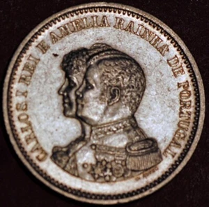 1898 Portugal 200 Reis Carlos I 400th Anniversary Discovery of India KM# 537 - Picture 1 of 2