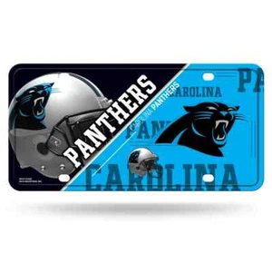 Carolina Panthers License Plate Metal Tag With Split Design Graphics - Picture 1 of 1