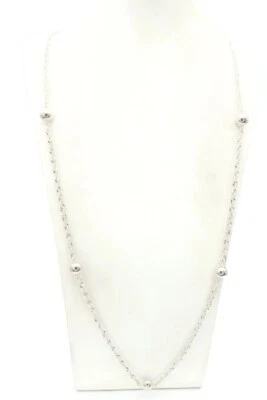 Collar de cuentas de bola de plata de ley 925 Milor 36" Italia Foto 1 de 4