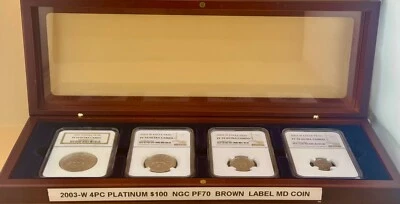 2003-W AMERICAN PLATINUM EAGLE  4 COIN SET NGC PF70 ULTRA CAMEO BROWN LABEL - Image 1 of 4