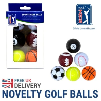 PGA TOUR Neuheit Golfbälle Fun Sport 6er Set Übungsgolfball Geschenke für Männer