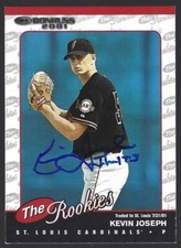 2001 Donruss The Rookies Baseball Kevin Joseph #R82 IP autograph signed card