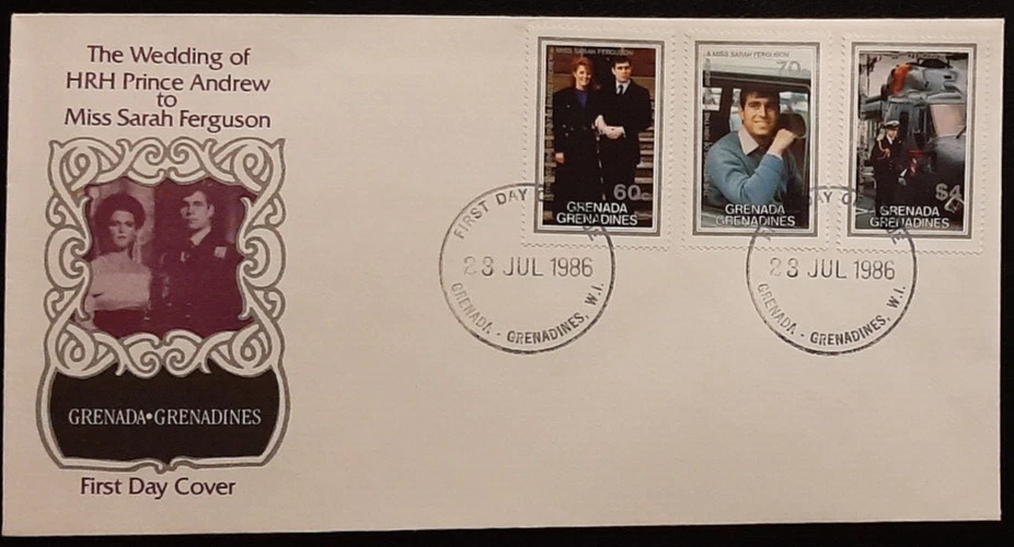 (GRG-201) GRENADINES OF GRENADA 1986 FDC Royal Wedding OFFICIAL FIRST DAY COVER - Image 1 of 1