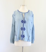 j crew embroidered peasant top