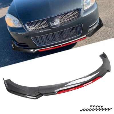 For Chevrolet Impala Limited Front Bumper Lip Spoiler Splitter Carbon Fiber Look Foto 1 de 4