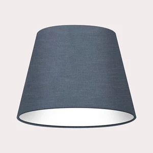 Lampshade Mid Denim Blue Textured 100% Linen Tapered Empire Light Shade - Picture 1 of 6