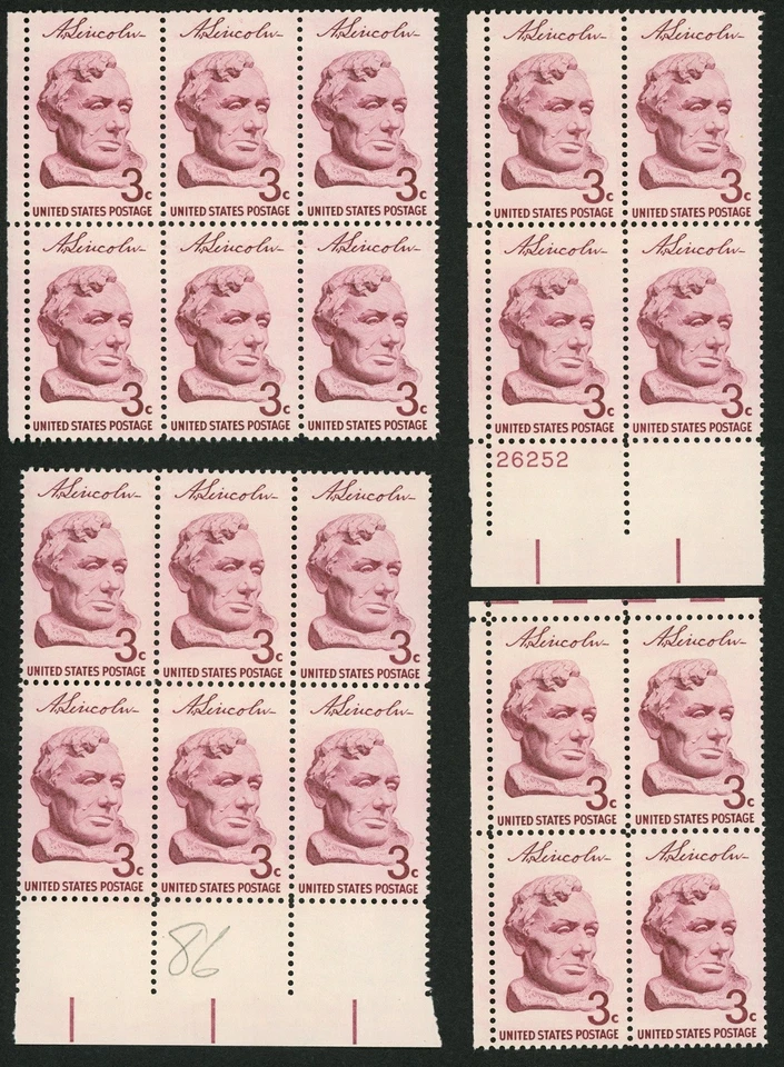 1959 3c US Postage Stamps Scott 1114 Bust of Abraham Lincoln Lot of 20 - Image 1 of 1