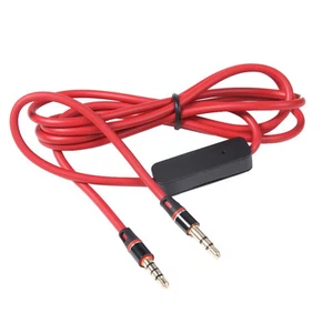 RED 3.5mm 1/8"Audio Cable AUX-In Cord w MIC For Monster N-Pulse On-Ear Headphone - Picture 1 of 3
